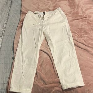H&M Men's Cream linen blend pants